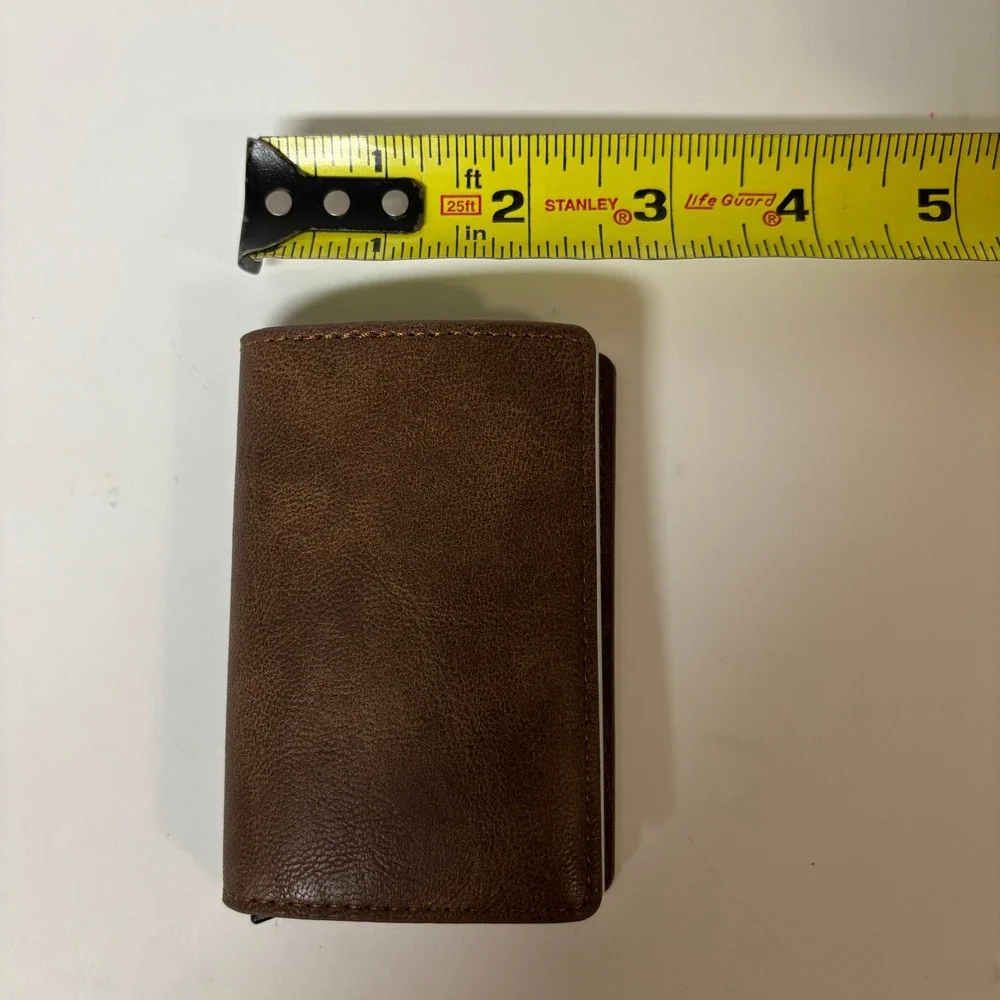SIMPL Toggl Coffee Leather Pop Up Card Holder Minimalist Wallet
